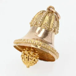 Breloque cloche or rose
