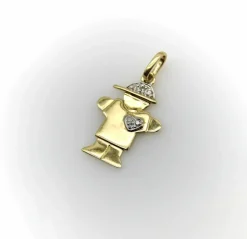 Breloque enfant stylisée or et diamants