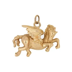 Breloque pendentif Pégase vintage en or jaune