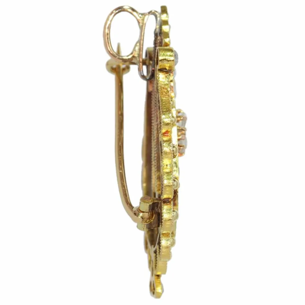 Broche - Diamants et Harmonie : Broche-Pendentif Lyre Or 1870