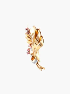Broche à Enroulements & Fleurettes Rubis Diamants