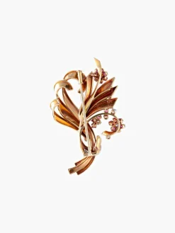 Broche à Enroulements & Fleurettes Rubis Diamants