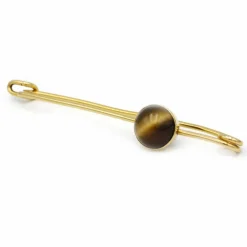 Broche - Or et Œil de Tigre