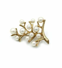 Broche - Or jaune & Perles