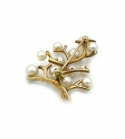 Broche - Or jaune & Perles