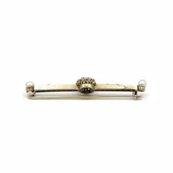 Broche - Or jaune Argent Diamants & Emeraudes