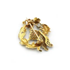 Broche - Or jaune, Platine & Diamants