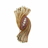 Broche 2 Ors Diamants Rubis