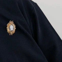 Broche - pendentif camé sur agate or