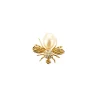 Broche abeille or, diamants et perle