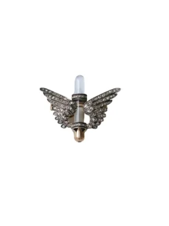 Broche ancienne Ailes, diamants et cristal de roche
