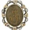 Broche ancienne argent cheveux souvenir