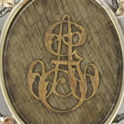 Broche ancienne argent cheveux souvenir