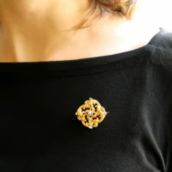 Broche ancienne art nouveau diamant