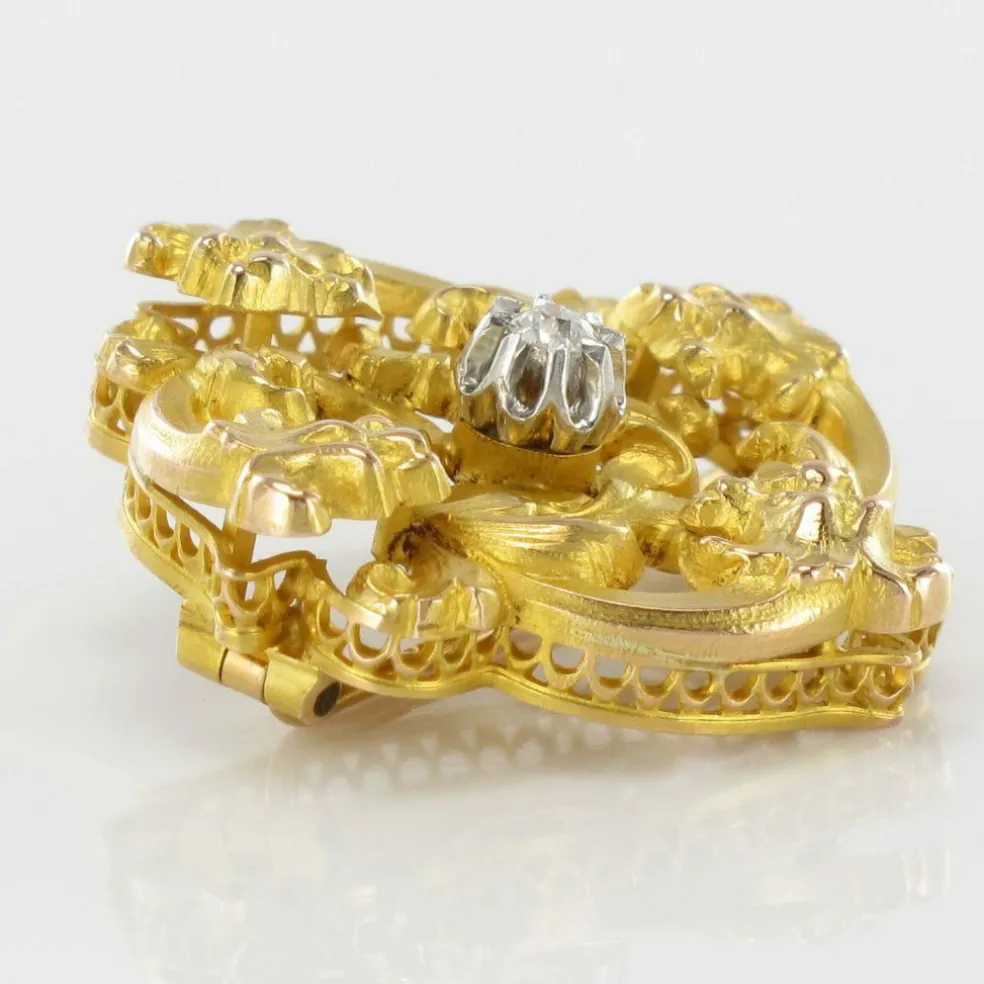 Broche ancienne art nouveau diamant