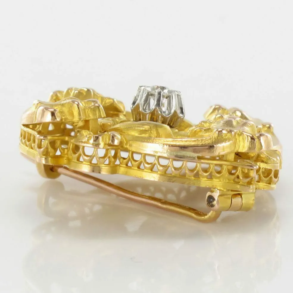 Broche ancienne art nouveau diamant