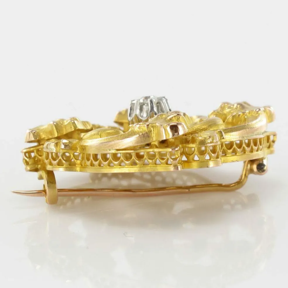 Broche ancienne art nouveau diamant
