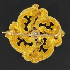Broche ancienne art nouveau diamant