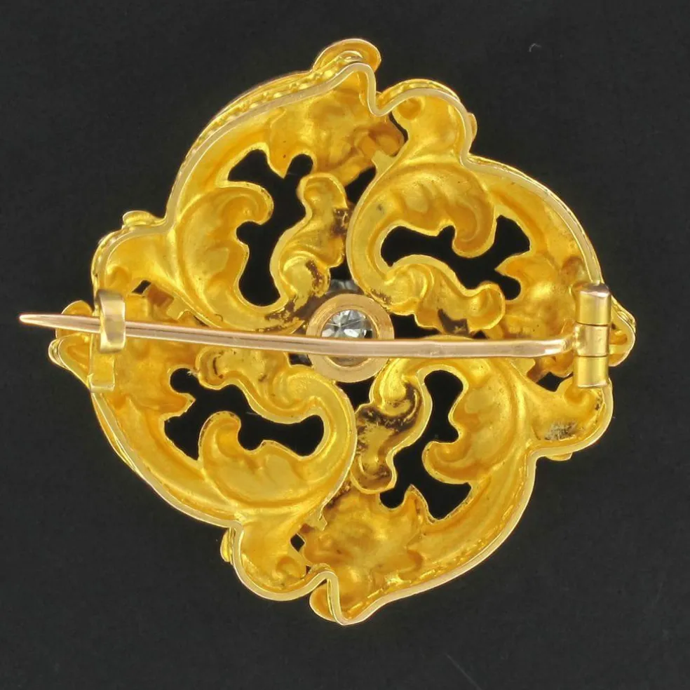 Broche ancienne art nouveau diamant