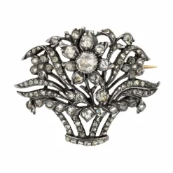Broche ancienne bouquet de diamants