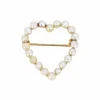 Broche ancienne coeur perles fines or jaune