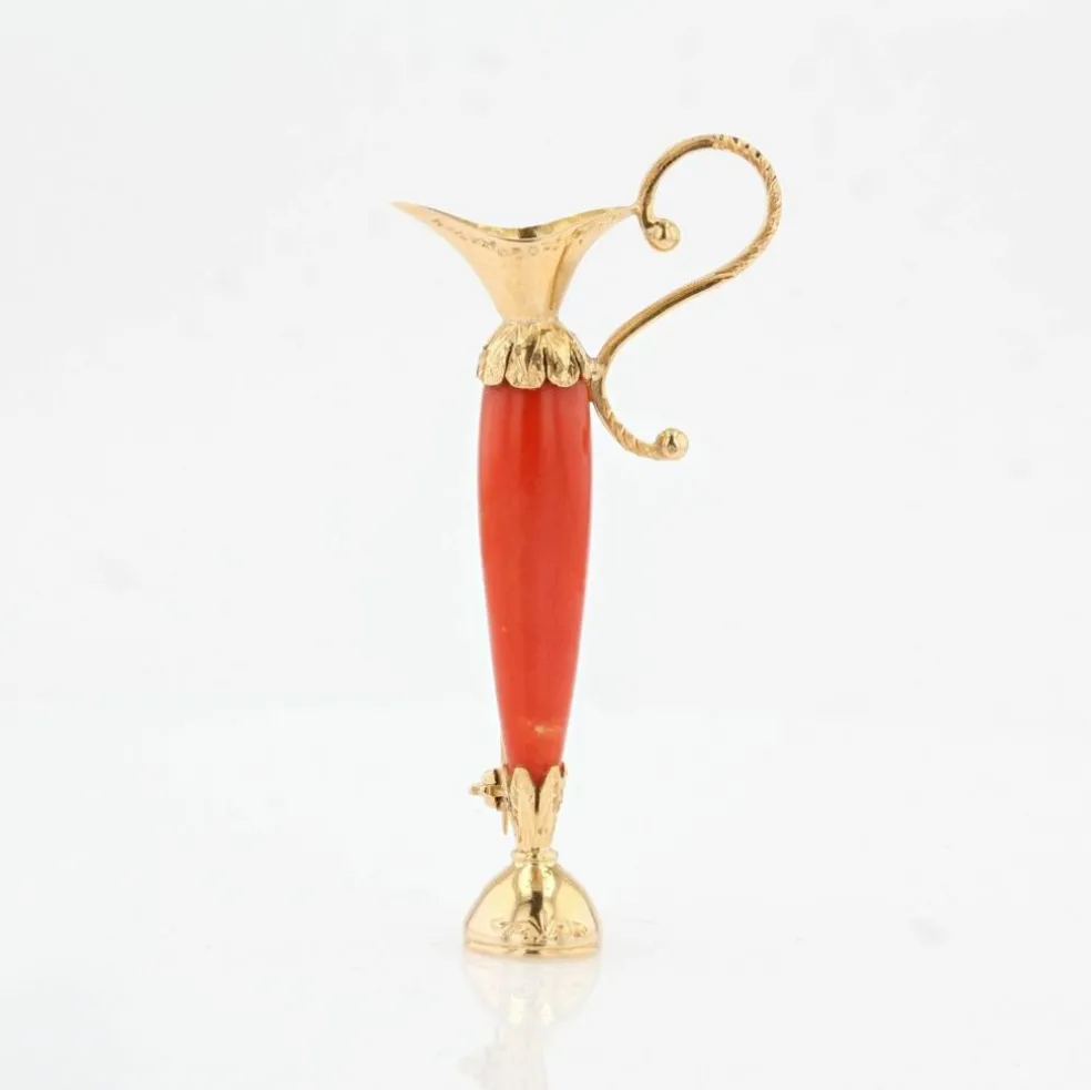 Broche ancienne corail et or