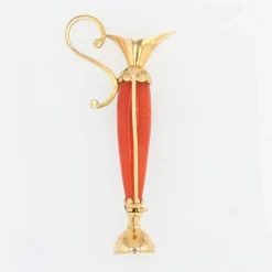 Broche ancienne corail et or