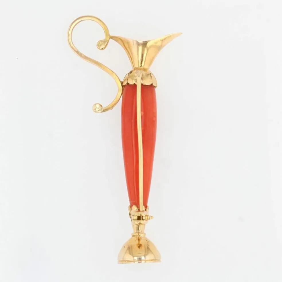 Broche ancienne corail et or