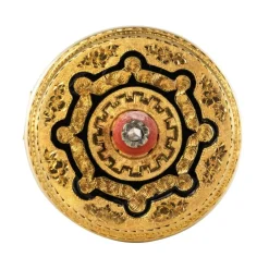 Broche ancienne corail émail et diamant