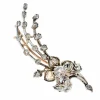 Broche ancienne diamants branche fleurie