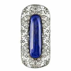 Broche ancienne diamants et lapis lazuli