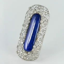Broche ancienne diamants et lapis lazuli