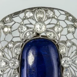 Broche ancienne diamants et lapis lazuli