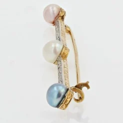 Broche ancienne diamants perles fines