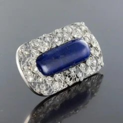 Broche ancienne diamants et lapis lazuli