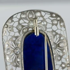 Broche ancienne diamants et lapis lazuli