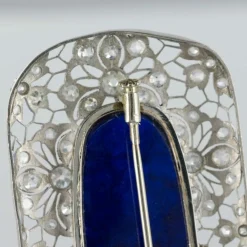 Broche ancienne diamants et lapis lazuli