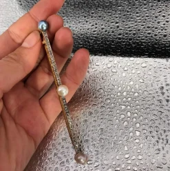 Broche ancienne diamants perles fines