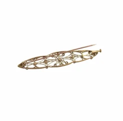 Broche ancienne en or , perles et diamants