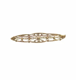 Broche ancienne en or , perles et diamants
