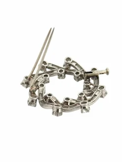 Broche ancienne en or blanc et diamants