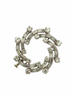 Broche ancienne en or blanc et diamants