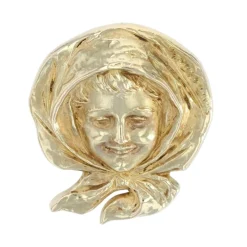Broche ancienne en or portait d'enfant
