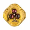 Broche ancienne grenats cabochons et diamants