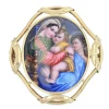 Broche ancienne émail et or