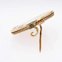 Broche ancienne émail habillé