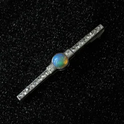 Broche ancienne opale et diamants art déco