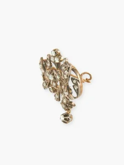 BROCHE ANCIENNE OR, ARGENT & DIAMANTS