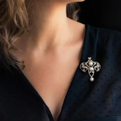 Broche ancienne Perles et Diamants