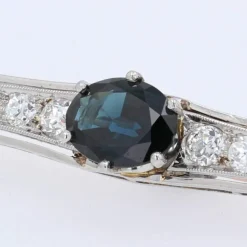 Broche ancienne saphirs diamants barrette